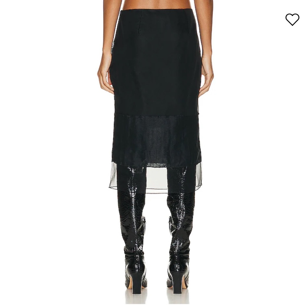 NEW Khaite Layered Semi-Sheer Silk Alleta Skirt, Size 8 - Picture 5 of 10
